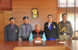 The Governor of Arunachal Pradesh Shri PB Acharya with BSG in the Gyatri Hall at Raj Bhavan Itanagar on 2nd  February� 2017.